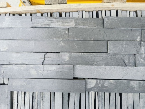 Плитка чёрная из натурального камня фасадная 30 см * 5 см, толщина 7 мм -30 мм купить в Костроме