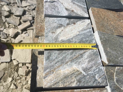 Плитка пилёная златолит Уральский для цоколя, отмостки купить в Костроме